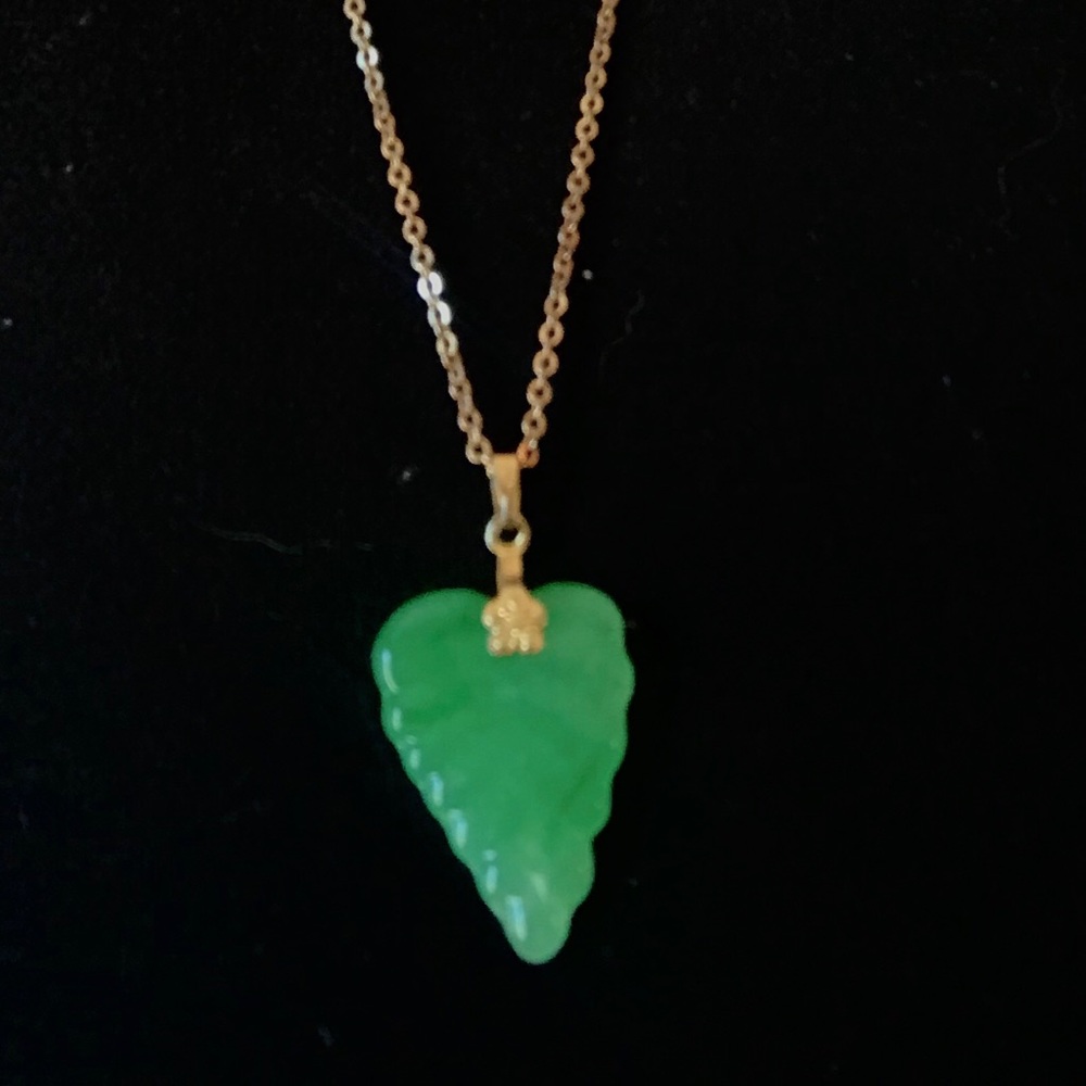 Green Jade Heart Marked from China heart shaped